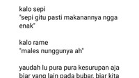 Begini trik kalau mau makan nyaman di tempat ramai, pura-pura saja kesurupan. Tapi kalau penjualnya ikutan bubar gimana ya? Foto: twitter