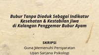  Duh, sampai ada skripsi mengenai bubur tak diaduk. Benarkah ada kaitan antara cara makan bubur dengan kesehatan dan kestabilan jiwa manusia? Foto: Facebook Boy Hamidy