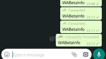 WhatsApp memutuskan untuk membatasi para penggunanya meneruskan atau forward sebuah pesan hanya sebanyak 5 kali. Pembatasan ini berlaku di seluruh dunia termasuk Indonesia.Sebelumnya, user WhatsApp dapat meneruskan pesan sampai ke 20 kontak. Aturan pembatasan forward hanya kepada 5 kontak ini merupakan langkah WhatsApp mencegah peredaran hoax di layanan chat miliknya. Foto: WABetaInfo
