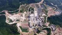 Proyek pembangunan Bendungan Karian senilai Rp 1,07 triliun. Pool/Wijaya Karya.