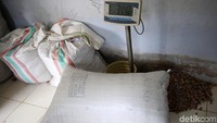  Pala yang telah disortir dimasukkan ke karung dan ditimbang.
