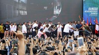 Presiden Jokowi menekan tombol sirine sebagai tanda beroperasinya MRT Jakarta Fase I Lebak Bulus-Bundaran HI, Minggu (24/3/2019).