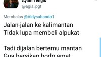 Pantun ini diawali dengan kalimat yang sama yakni Jalan-jalan ke Kalimantan nah kalimat selanjutnya diganti dengan kalimat membeli aneka makanan. Kalau yang ini membeli alpukat. Foto: Twitter