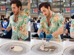 Ganteng! Pemilik Kedai Es Krim Roll Ini Dipuja Banyak Wanita