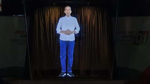 Peluncuran kampanye hologram Jokowi-Ma'ruf.