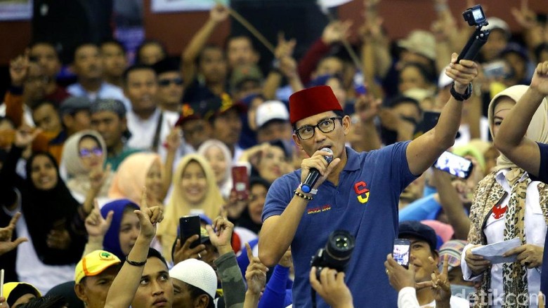 Sandiaga Klaim Rasakan Aura Kemenangan Seperti di Pilgub DKI 2017 Sandiaga Klaim Rasakan Aura Kemenangan Seperti di Pilgub DKI 2017