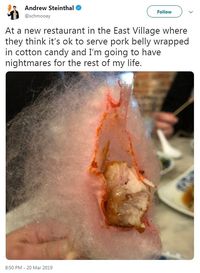 Mau Coba? Cotton Candy Ini Berisi Daging Perut Babi!