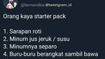 Kocak! Berbagai Cuitan Sarapan ala Orang Kaya Sampai Orang Desa