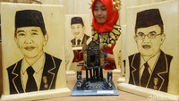 Lukisan Presiden Jokowi dan Wapres JK karya narapidana dipamerkan di Kementerian Perindusterian.