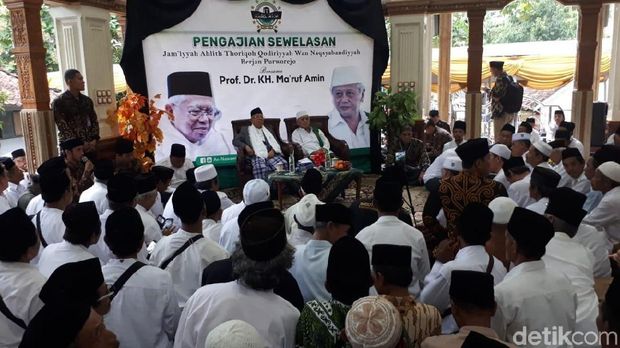 Hadiri Pengajian di Ponpes Purworejo, Ma'ruf Minta Dukungan di Pilpres 2019