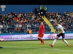 Pada menit ke-71, Harry Kane mencetak gol keempat Inggris pada laga ini. Foto: Carl Recine/Action Images via Reuters
