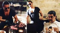 Kepopuperan Salt Bae berawal dari gayanya menabur garam yang jadi viral tahun 2017. Banyak tokoh ternama lantas menyambangi restonya seperti Presiden Venezuela, Nicolás Maduro. Foto: Istimewa