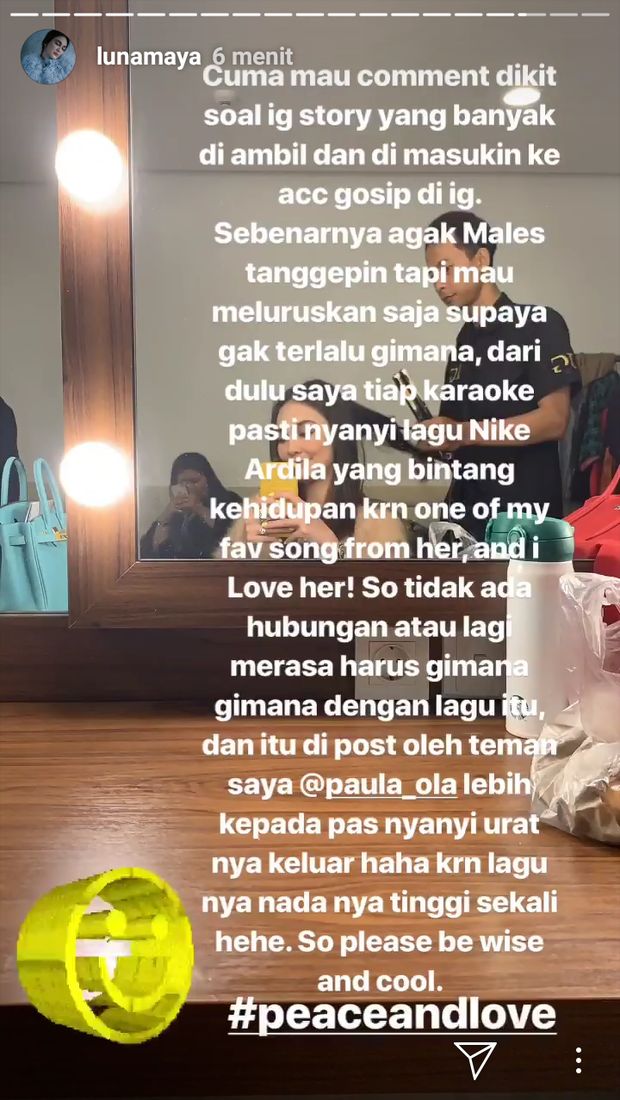 Dibilang Baper Nyanyi Lagu Nike Ardila, Luna Maya Merasa Biasa Saja