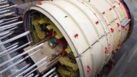 Jelang triwulan pertama tahun 2019, Progres konstruksi Proyek Kereta Cepat Jakarta Bandung (KCJB) makin dikebut dengan telah selesainya proses perakitan mesin Tunnel Boring Machine (TBM) yaitu alat bor raksasa yang didatangkan khusus dari Zhanghuabang Wharf, Shanghai Tiongkok. Pool/PT Wijaya Karya.