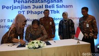 PT Kimia Farma resmi merampungkan akuisisi 56,77% atau 476,90 juta lembar saham PT Phapros Tbk (PEHA) yang dimiliki PT Rajawali Nusantara Indonesia senilai Rp 1,361 triliun.