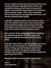 Anies Kirim Surat Terbuka Terkait MRT Jakarta, Apa Isinya?