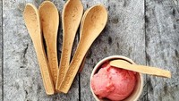 Untuk mengurangi limbah plastik dari sendok es krim, kini hadir penemuan baru yaitu sendok es krim yang terbuat dari es krim. Selain lebih ramah lingungkan, sendok ini juga bisa dimakan. Foto: Istimewa
