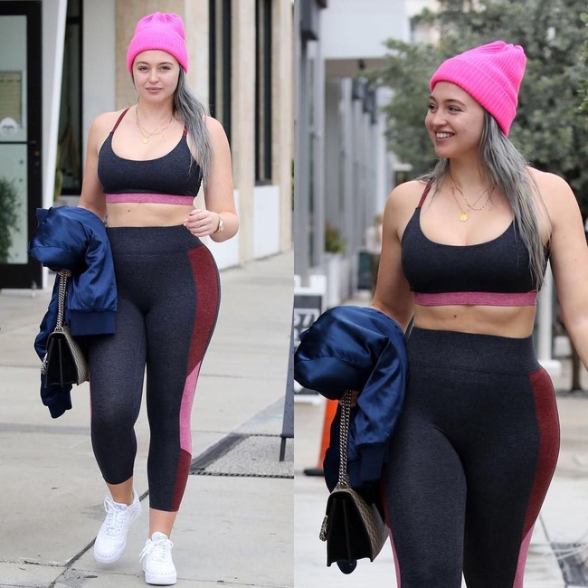 Kampanye imej tubuh positif juga ia sampaikan di Instagram. Foto-fotonya didominasi penampilan seksi Isra dalam balutan bikini atau busana minim. Foto: Instagram