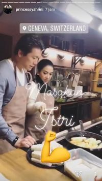 Keseruan Syahrini dan Reino Barack Belajar Masak Bareng