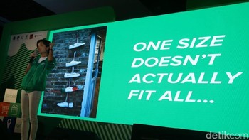 Co-Founder Grab Tan Hooi Ling yang tampil di sesi conference membagi resep sukses memulai bisnis di acara Thinkubator yang berlansung di Mal Kota Kasablanka, Kamis (28/3/2019).