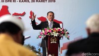 Bamsoet memberikan sambutan dalam acara yang digelar di Gedung Nusantara III, Kompleks Parlemen, Senayan, Jakarta.