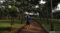 Taman hutan kota itu pun dimanfaatkan warga sekitar untuk berolahraga, salah satunya jogging, karena memang disediakan track atau jalur untuk jogging.