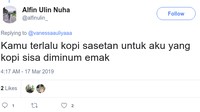 Tampaknya kopi jadi perbandingan yang sering disebut. Padahal kopi sachet sudah terbilang murah, eh ternyata masih ada yang lebih menyedihkan. Foto: twitter