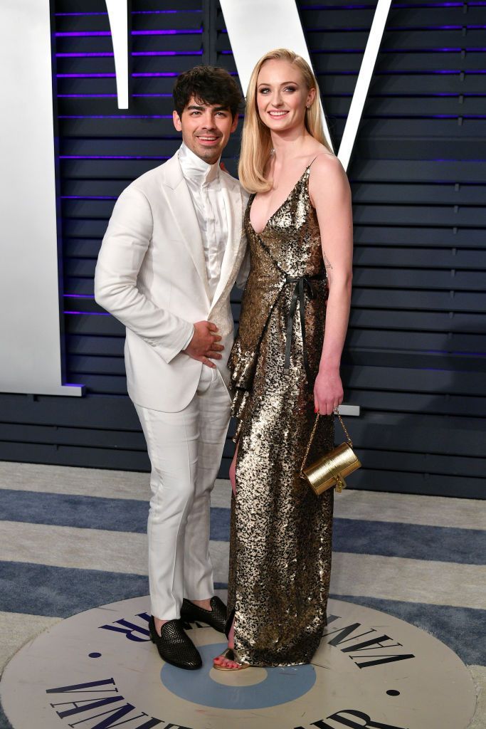 BEVERLY HILLS, CA - FEBRUARY 10:  Sophie Turner (L) and Joe Jonas during Republic Records Grammy after party at Spring Place Beverly Hills on February 10, 2019 in Beverly Hills, California.  (Photo by Presley Ann/Getty Images for Republic Records)