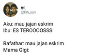 Curhatan netizen dituangkan lewat media sosial. Rafathar ingin makan es krim saja langsung dibelikan banyak, sementara kalau orang biasa, pasti harus diomeli ibunya dulu. Foto: twitter