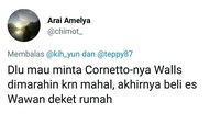 Nggak dapat es krim mahal jadinya beli es wawan. Ada yang tahu apa itu es wawan? Foto: twitter