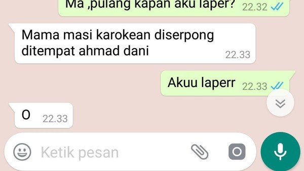 Kocak! Begini Jika Netizen Chatting Orang Tua Soal Makanan