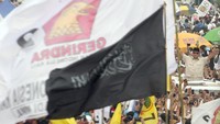 Kampanye terbuka tersebut dihadiri sejumlah juru kampanye nasional tim kemenangan Prabowo-Sandi serta ratusan ribu pendukung. ANTARA FOTO/Yulius Satria Wijaya.