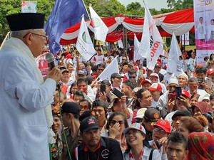 Kampanye di Depok, Maruf Amin: Pak Jokowi Banyak Berbuat, Bukan Omdo