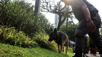 Anjing pelacak dikerahkan dalam melakukan sterilisasi.