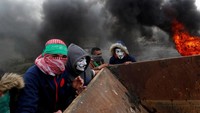 Sepanjang satu tahun protes dan konflik yang terjadi di sepanjang perbatasan Gaza-Israel itu setidaknya ada 259 warga Palestina yang terbunuh oleh tembakan tentara Israel. Mohamad Torokman/reuters.