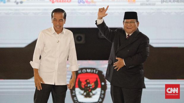 Capres Jokowi dan Prabowo Subianto di debat Pilpres 2019. (