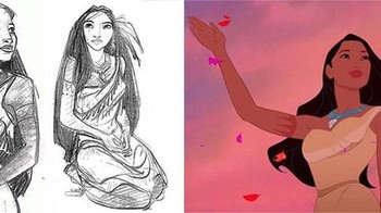 Pocahontas 2010, dibuat oleh Glen Keane. Saat membuat gambar ini ia diminta oleh seniman lainnya untuk menciptakan wanita paling ideal dan terbaik yang pernah dibuat.  Untuk menyelesaikan permintaan ini, Keane mengambil inspirasi dari wanita seperti model Filipina Dyna Taylor, Naomi Campbell, Kate Moss, ia juga menggunakan 1620 penggambaran Pocahontas dari sebuah buku sejarah. (Foto: Boredpanda)