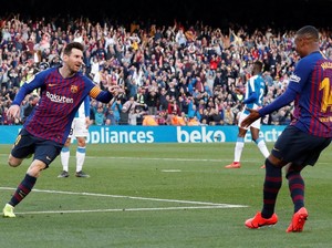 Hasil Liga Spanyol: Messi Dua Gol, Barca Tumbangkan Espanyol