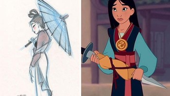 Mulan (1998), dibuat oleh ilustrator Robert D San Souci penampilan Mulan terinspirasi oleh karya seni tradisional Jepang dan Cina. Karakter Mulan dirancang menyerupai tokoh dalam lukisan tradisional Asia. (Foto: Boredpanda)