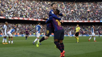 Sinar Messi di Derby Catalunya