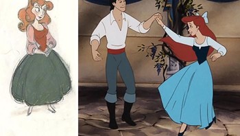 Ariel dalam film Little Mermaid (1989) dibuat oleh Glen Keane, karakteristik Ariel didasarkan pada Alyssa Milano serta efek rambut bawah air berdasarkan pada rekaman Sally Ride ketika dia berada di luar angkasa. (Foto: Boredpanda)