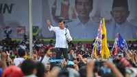Dalam orasinya, JK bicara soal keunggulan-keunggulan Jokowi. Pemimpinnya harus merakyat, pemimpinnya harus demokratis, dan semua itu ada di Pak Jokowi, ujar JK (Dok. Istimewa)