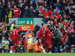 Dengan kemenangan ini, Liverpool memuncaki klasemen Liga Inggris dengan raihan 79 poin hasil dari 32 kali main. Mereka unggul dua angka dari Manchester City yang baru bermain 31 kali. (Foto: Paul Childs/Action Images via Reuters)