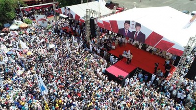 Penampakan Massa Kampanye Prabowo di Purwokerto