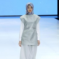 Fashion show busana muslim Shafira ini mengangkat tema bertajuk World Wonderer di Indonesia Fashion Week 2019, Jakarta Convention Center, Senayan, Jakarta. Jumat, [29/03/2019]. Foto: Mohammad Abduh/Wolipop