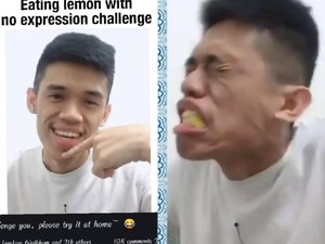Aneka Ekspresi Lucu Netizen Saat Ikut Eating Lemon with No Expression