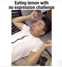Salah satu pelaku tantangan viral #LemonNoExpression di media sosial.