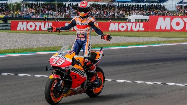 Marc Marquez menang di MotoGP Argentina 2019 dengan keunggulan signifikan.