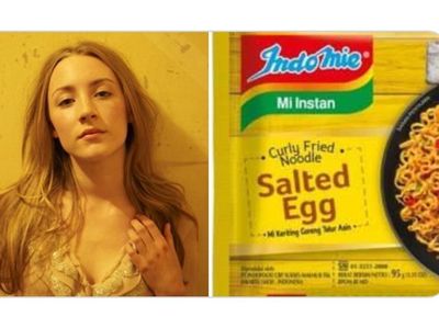 Kreatif! Ini Corak Baju Saoirse Ronan yang Bisa Mirip Kemasan Mie Instan
