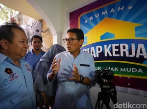 Kampanye di Jatim, Sandi Running Resmikan Rumah Siap Kerja Buat Milenial